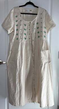 Vintage Amanda Stewart Embroidered Cottagecore Dress XL